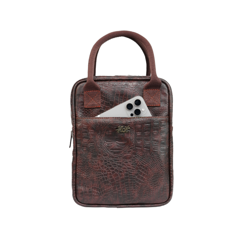 KOI Lunch Bag | Brown Croko - Image 6