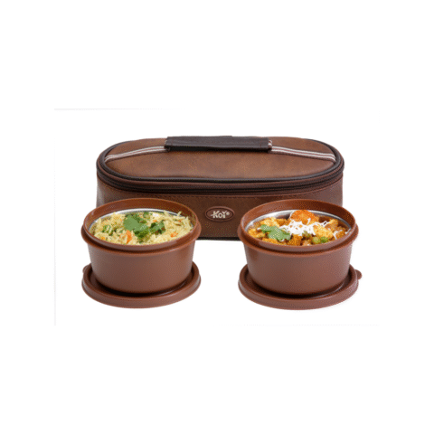 KOI Bitebox Set of 2 Horizontal Lunch Box Mempis Brown