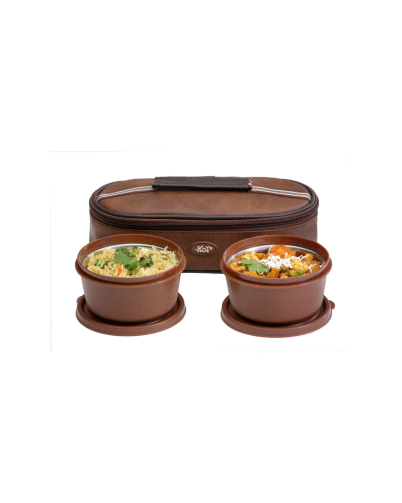 KOI Bitebox Set of 2 Horizontal Lunch Box Mempis Brown