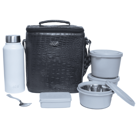 KOI Luxe Lunch Box Set Black Croco)