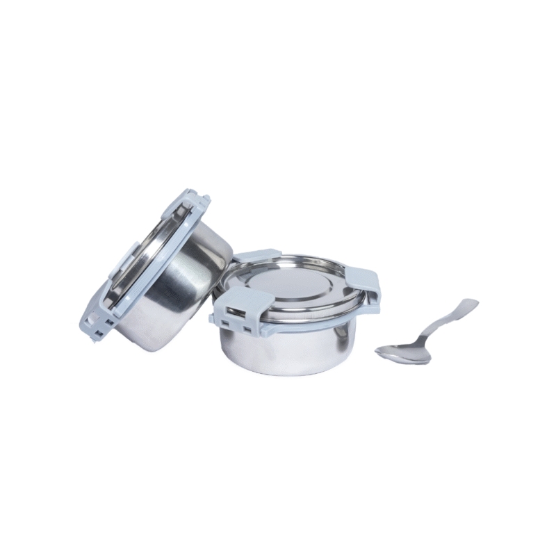 KOI TiffinPro Stainless Steel Leak-Proof Lunch Box Set Tik Tik Grey - Image 3