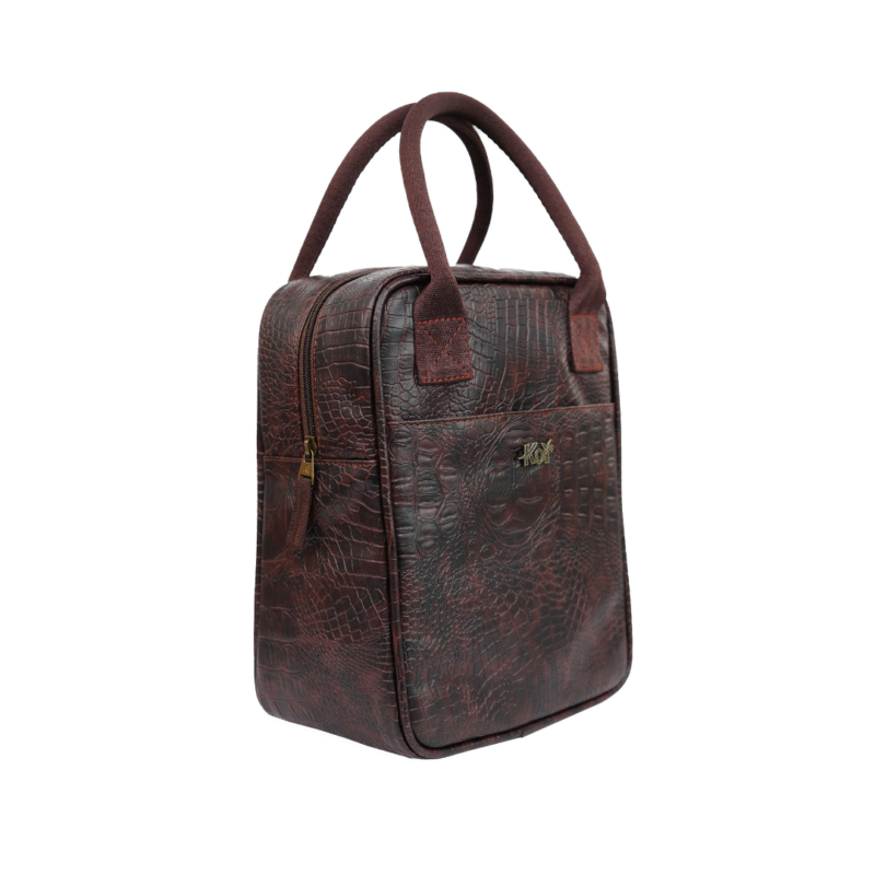 KOI Lunch Bag | Brown Croko - Image 4