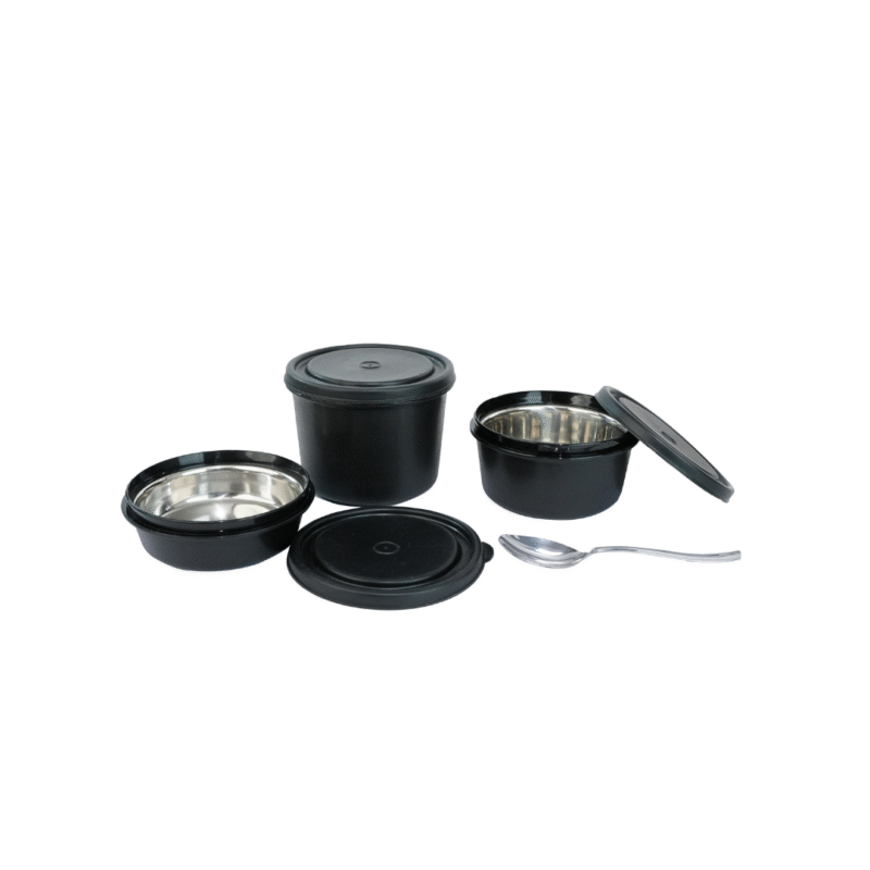 KOI TiffinPro Stainless Steel Leak-Proof Lunch Box Set Black Croco - Image 3