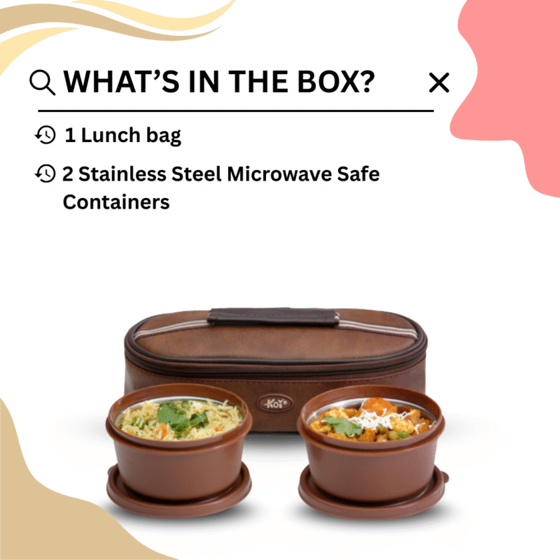 KOI Bitebox Set of 2 Horizontal Lunch Box Mempis Brown - Image 4