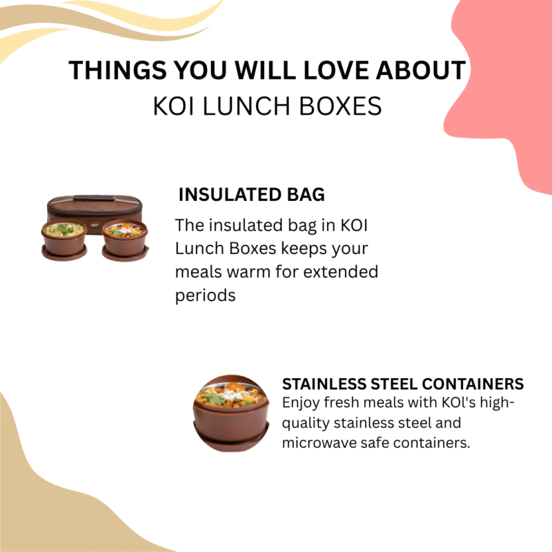 KOI Bitebox Set of 2 Horizontal Lunch Box Mempis Brown - Image 5