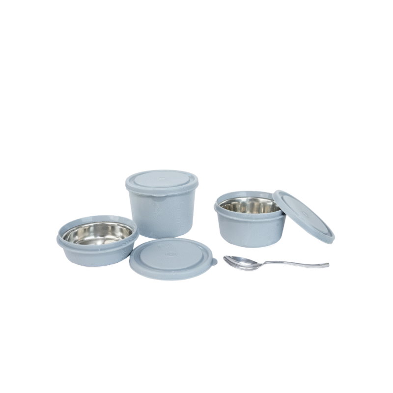 KOI TiffinPro Stainless Steel Leak-Proof Lunch Box Set IBlack Croco and Grey - Image 3