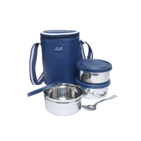 KOI TiffinPro Stainless Steel Leak-Proof Lunch Box Set Blue