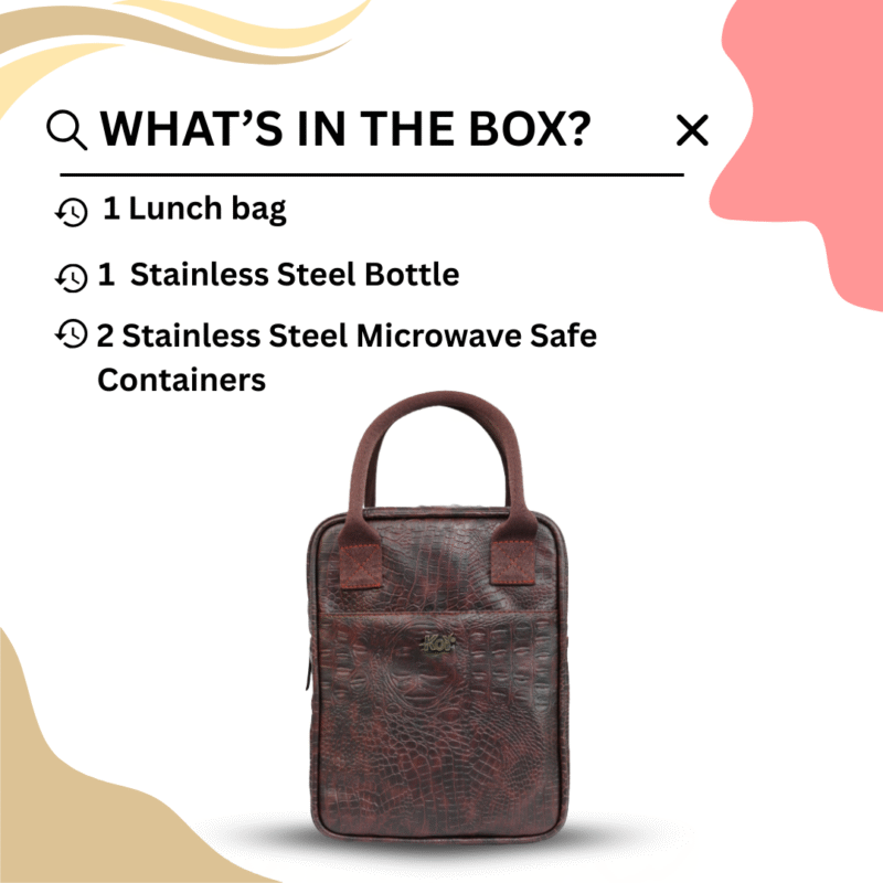 KOI Lunch Bag | Brown Croko - Image 9