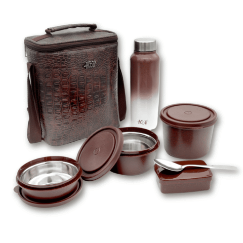KOI Luxe Lunch Box Set (Brown Croco)