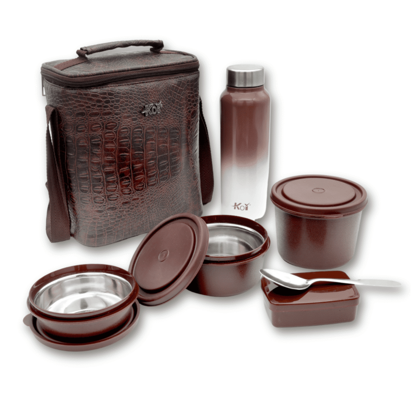 KOI Luxe Lunch Box Set (Brown Croco)