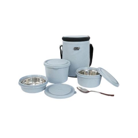 KOI TiffinPro Stainless Steel Leak-Proof Lunch Box Set Grey