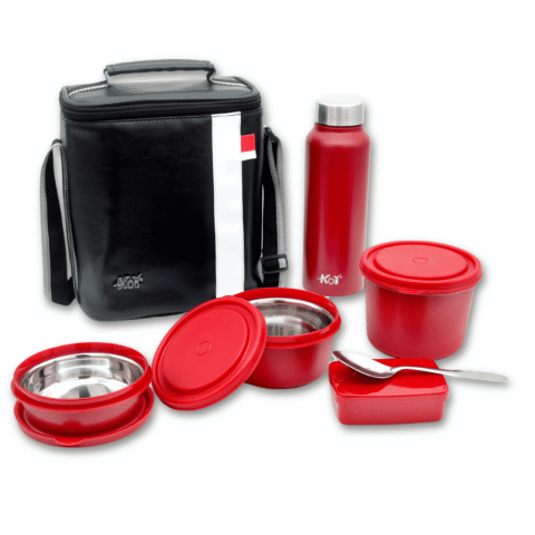 KOI Luxe Lunch Box Set (Black Maroon))