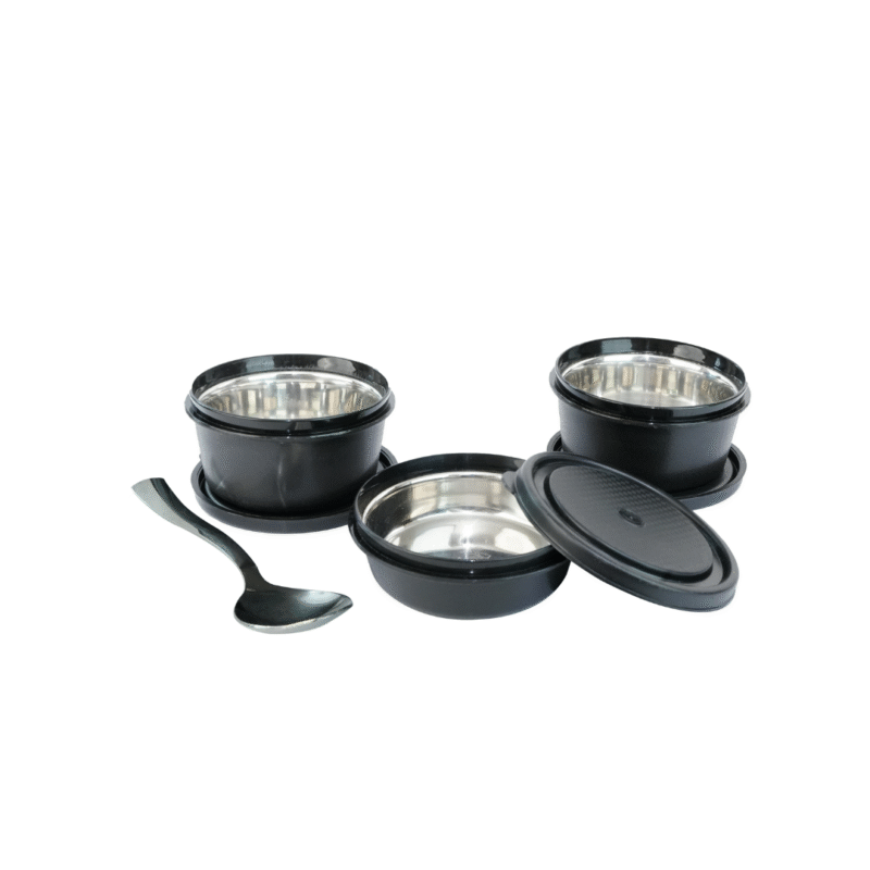 KOI TiffinPro Stainless Steel Leak-Proof Lunch Box Set Black - Image 3