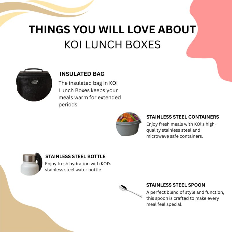 KOI Luxe Lunch Box Set Black Croco) - Image 5