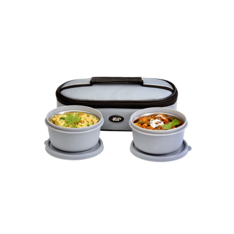 KOI Bitebox Set of 2 Horizontal Lunch Box Grey)