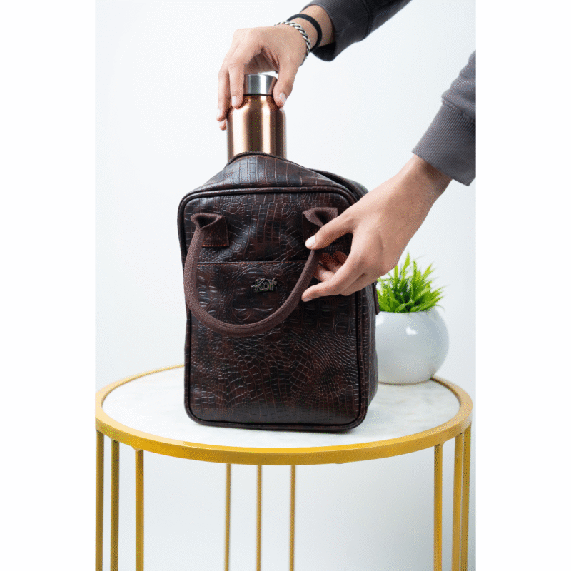 KOI Lunch Bag | Brown Croko - Image 2