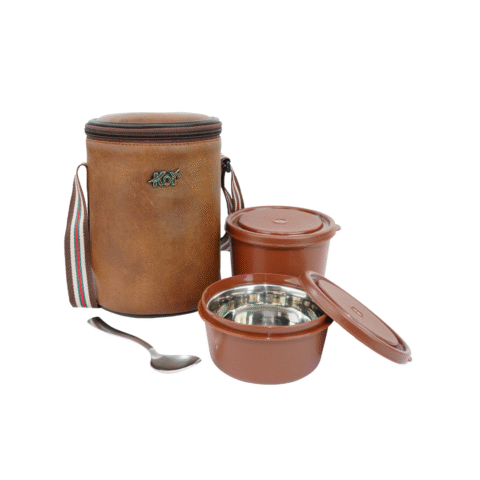 KOI TiffinPro Stainless Steel Leak-Proof Lunch Box Set Mempis Brown