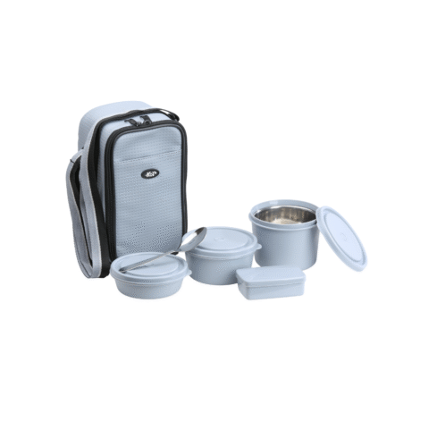 KOI TiffinPro Stainless Steel Leak-Proof Lunch Box Set Grey